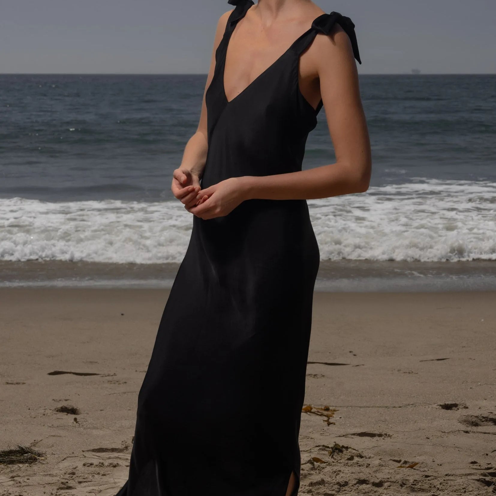 Grace Slip Dress - Noir - Heidi Merrick