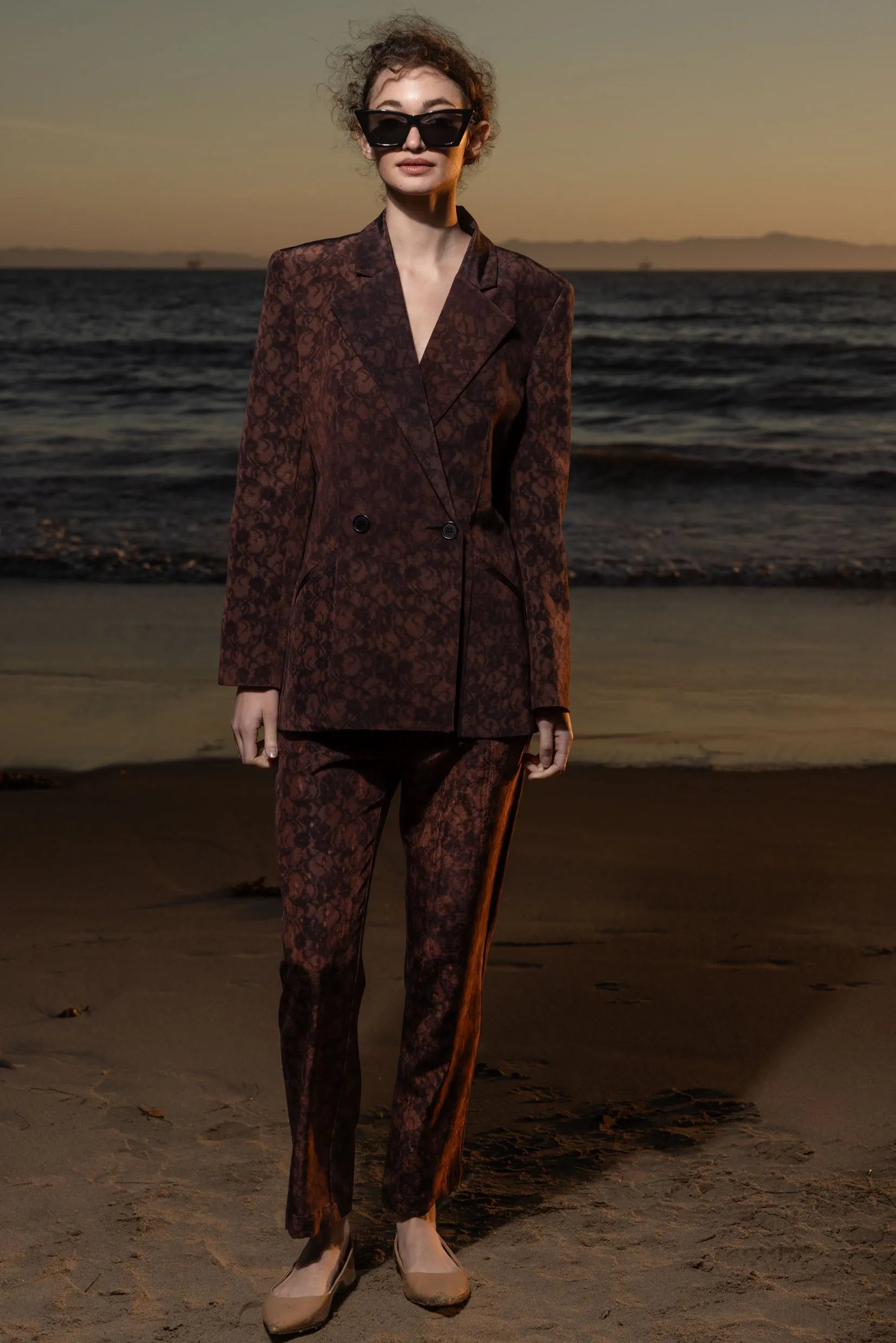 Mars Blazer - Candlelit Lace Moire - Heidi Merrick