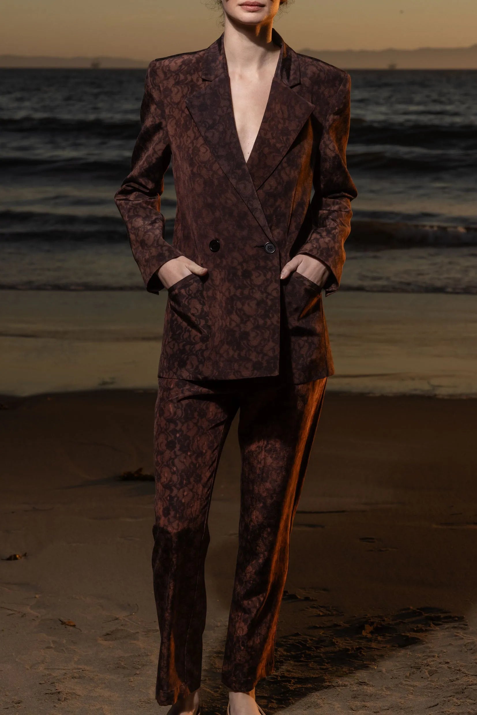 Bruno Pant - Candlelit Lace Moire - Heidi Merrick