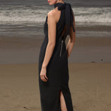 Aurora Dress - Noir Silk Noil - Heidi Merrick