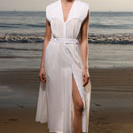 Tasya Dress - White Shirting - Heidi Merrick