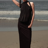 Geometry Skirt - Black Silk Noil