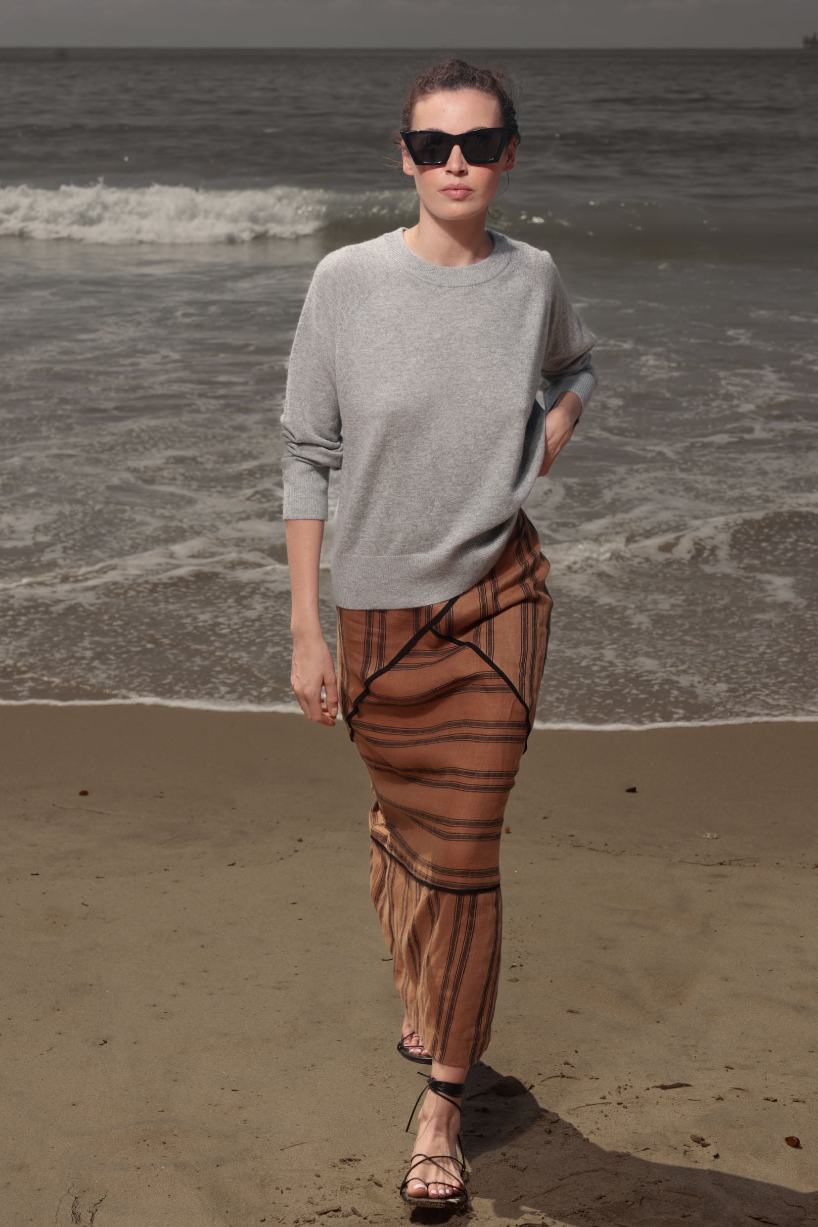 Geometry Skirt - Golden Moroccan Stripe - Heidi Merrick