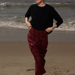 Geometry Skirt - Burgundy Moroccan Stripe - Heidi Merrick