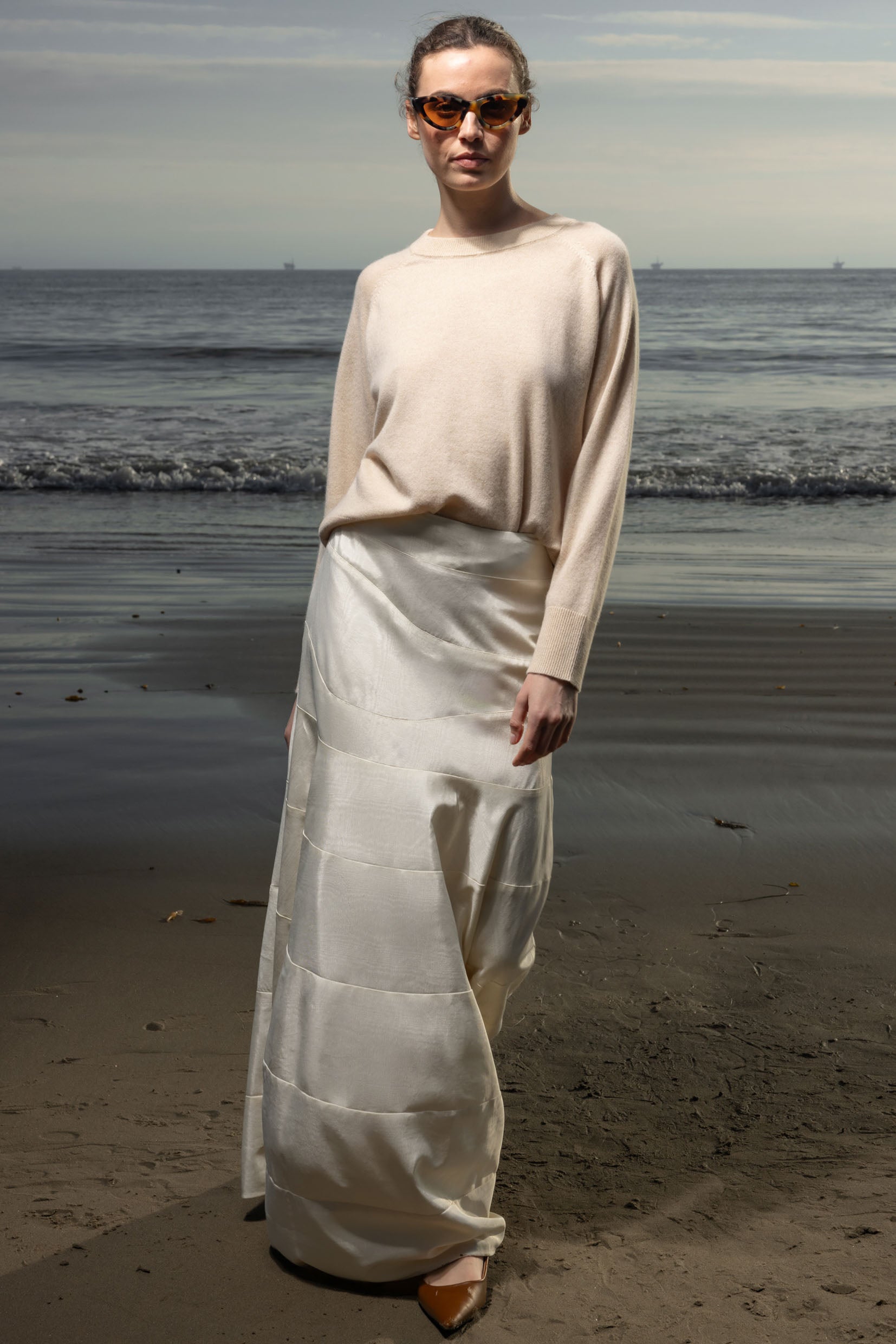 Gale Skirt - Champagne Moire - Heidi Merrick