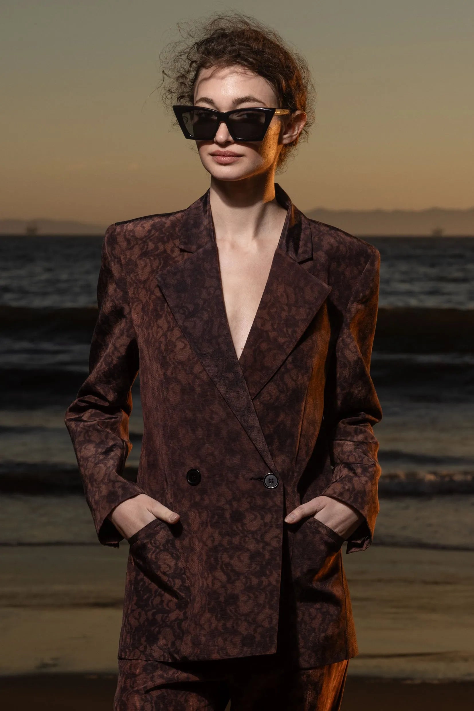 Mars Blazer - Candlelit Lace Moire - Heidi Merrick