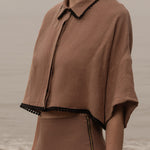 Castella Top - Sable Tissue Linen - Heidi Merrick