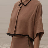 Castella Top - Sable Tissue Linen - Heidi Merrick