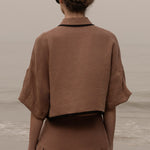 Castella Top - Sable Tissue Linen - Heidi Merrick