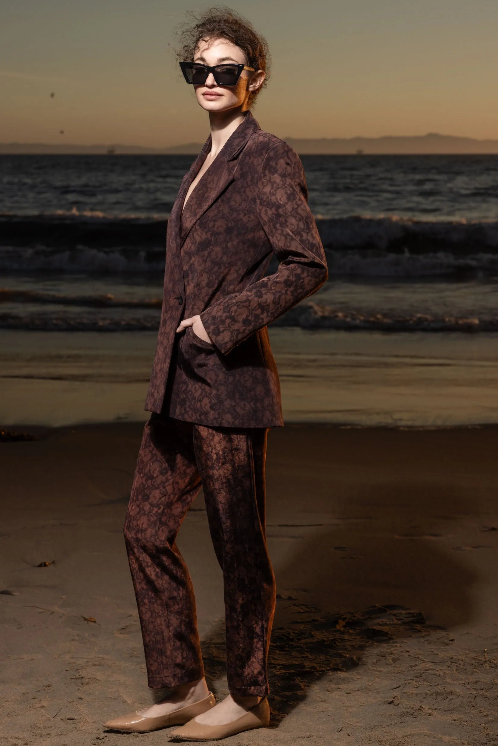 Mars Blazer - Candlelit Lace Moire - Heidi Merrick