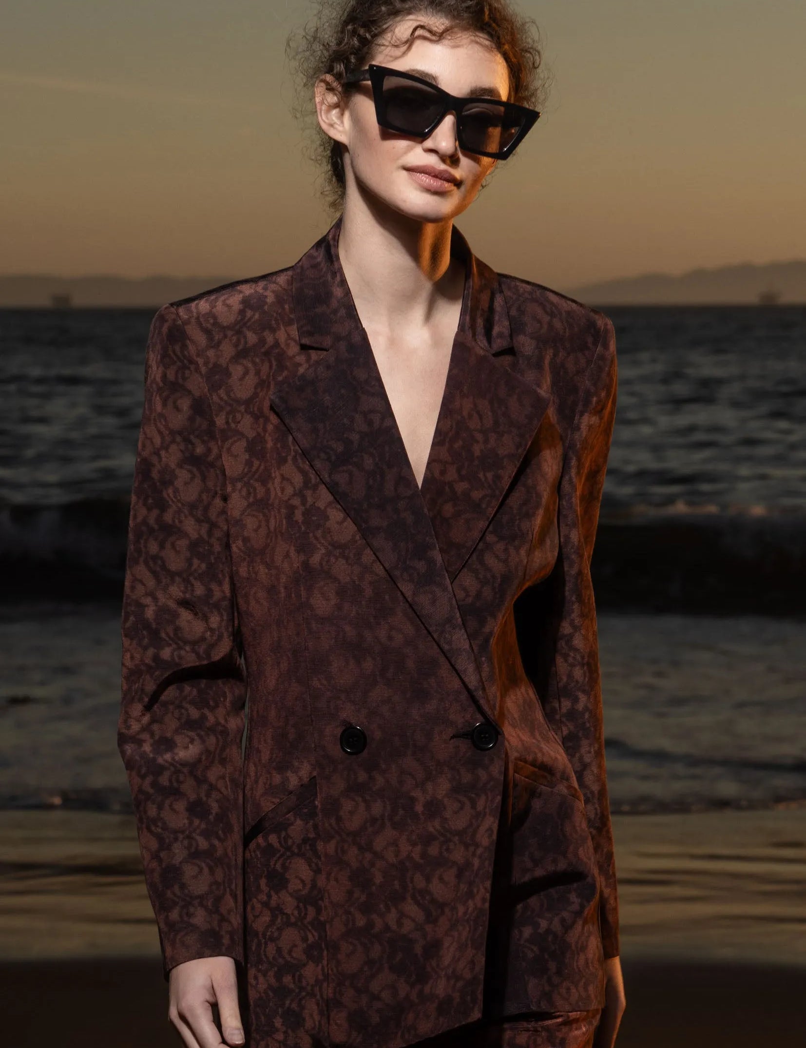 Mars Blazer - Candlelit Lace Moire - Heidi Merrick