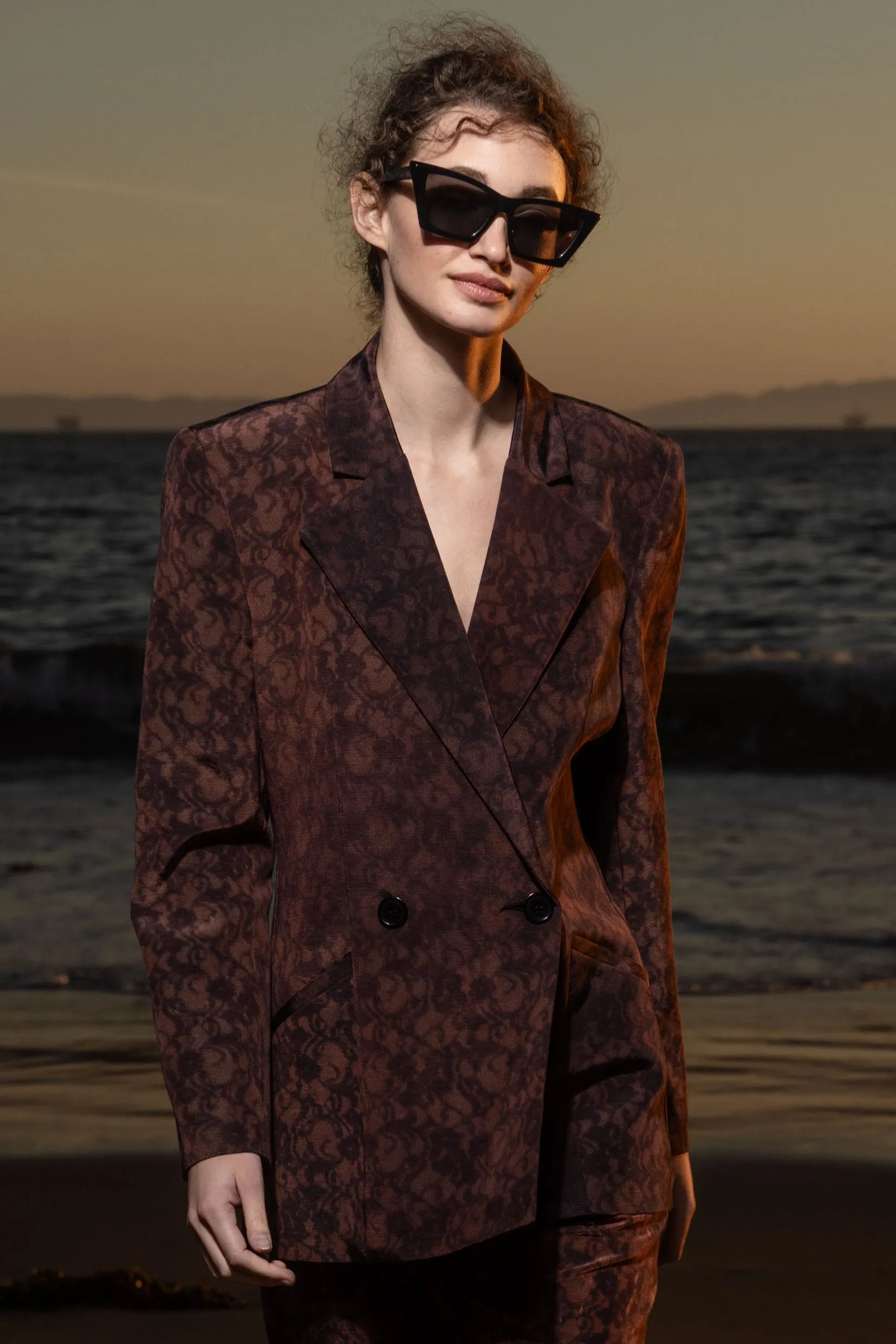 Mars Blazer - Candlelit Lace Moire - Heidi Merrick