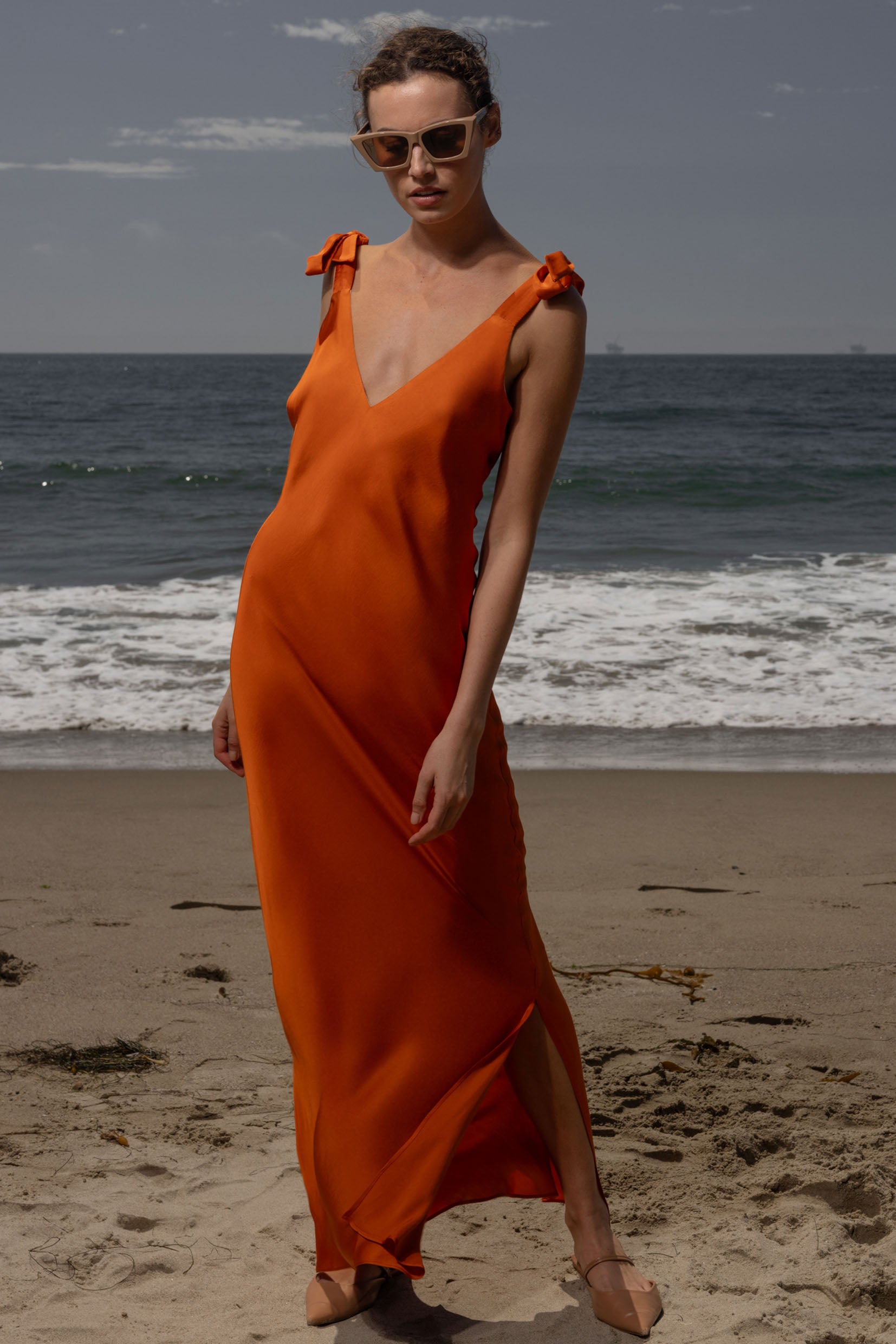 Grace Slip Dress - Flame - Heidi Merrick