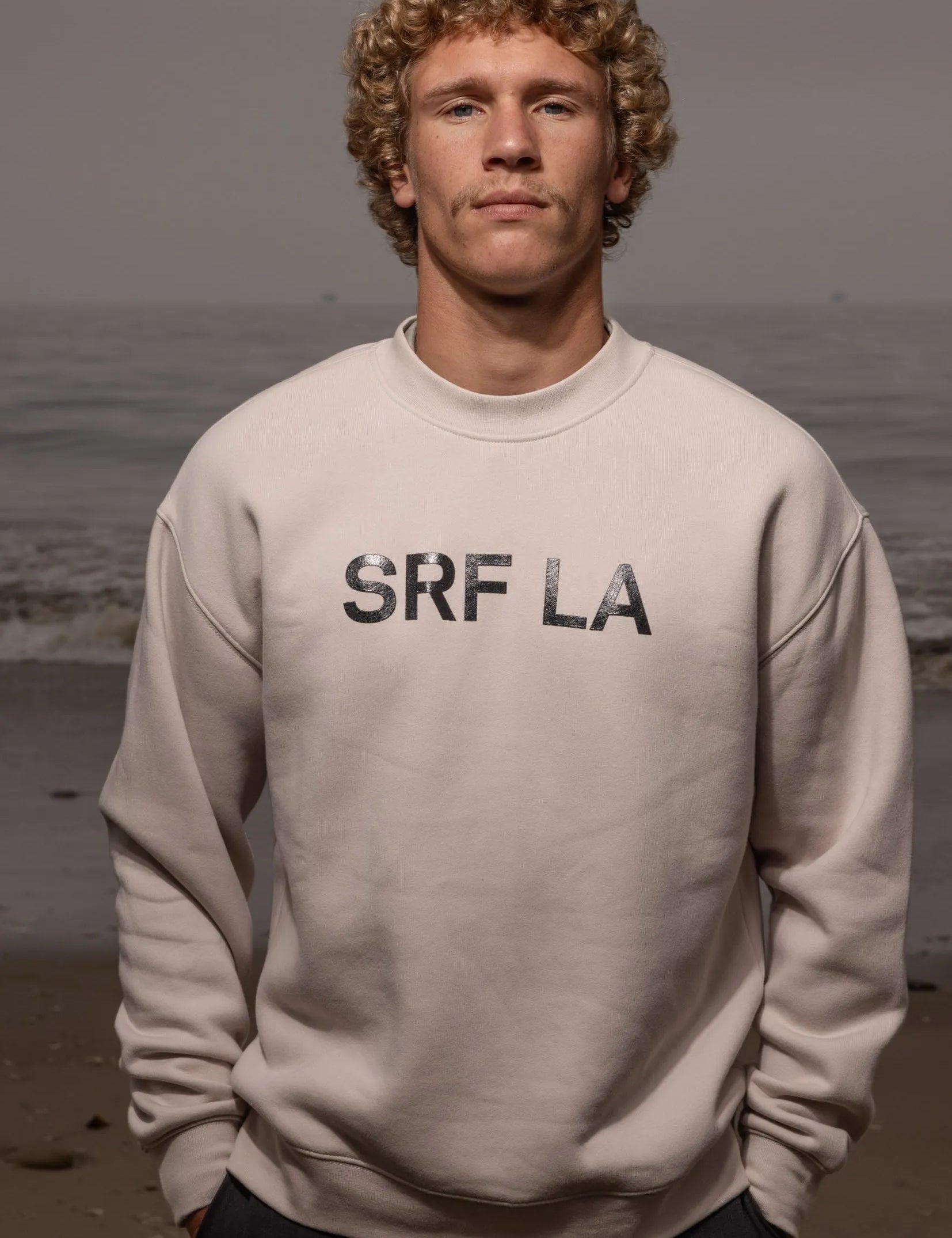 SRF LA Unisex Crewneck - Black on Cream - Heidi Merrick