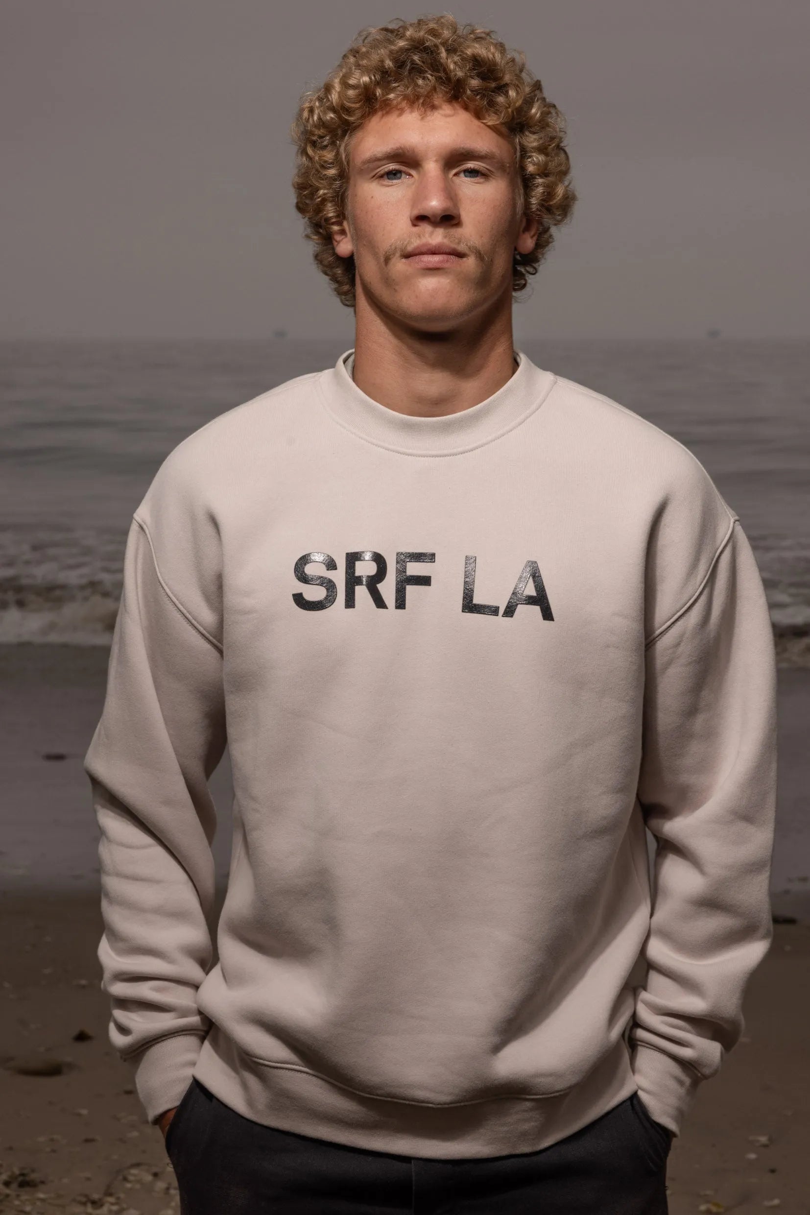 SRF LA Unisex Crewneck - Black on Cream - Heidi Merrick