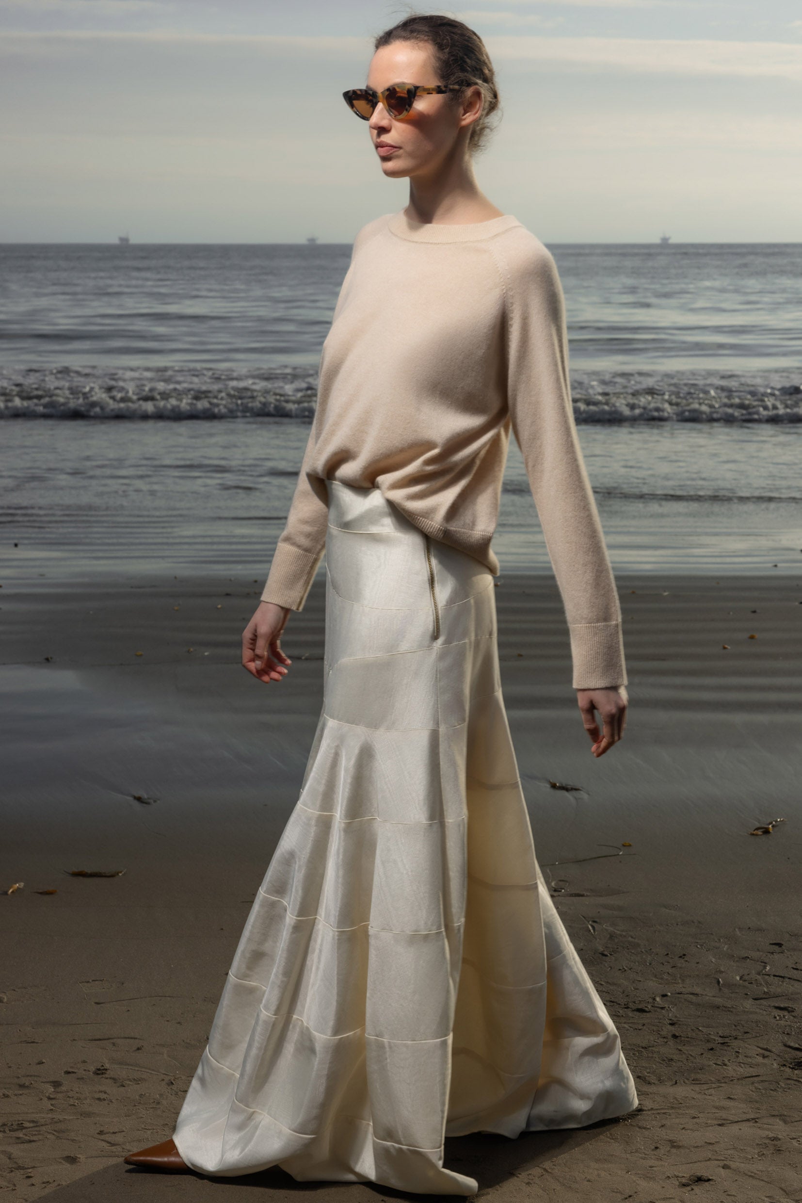 Gale Skirt - Champagne Moire - Heidi Merrick