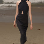 Aurora Dress - Noir Silk Noil - Heidi Merrick