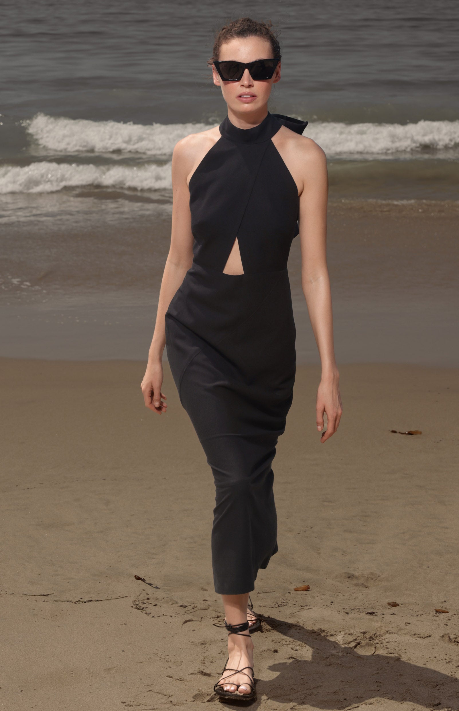 Aurora Dress - Noir Silk Noil - Heidi Merrick