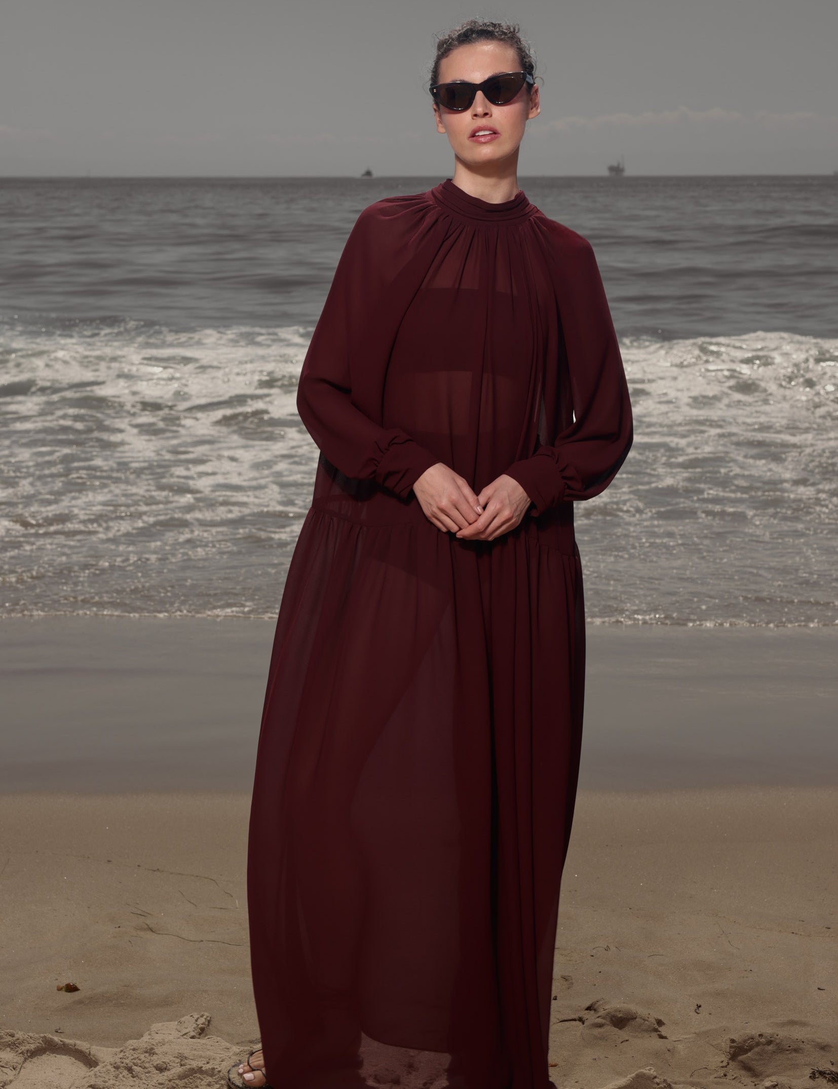 Gaia Dress - Burgundy - Heidi Merrick
