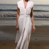 Tasya Dress - White Shirting - Heidi Merrick