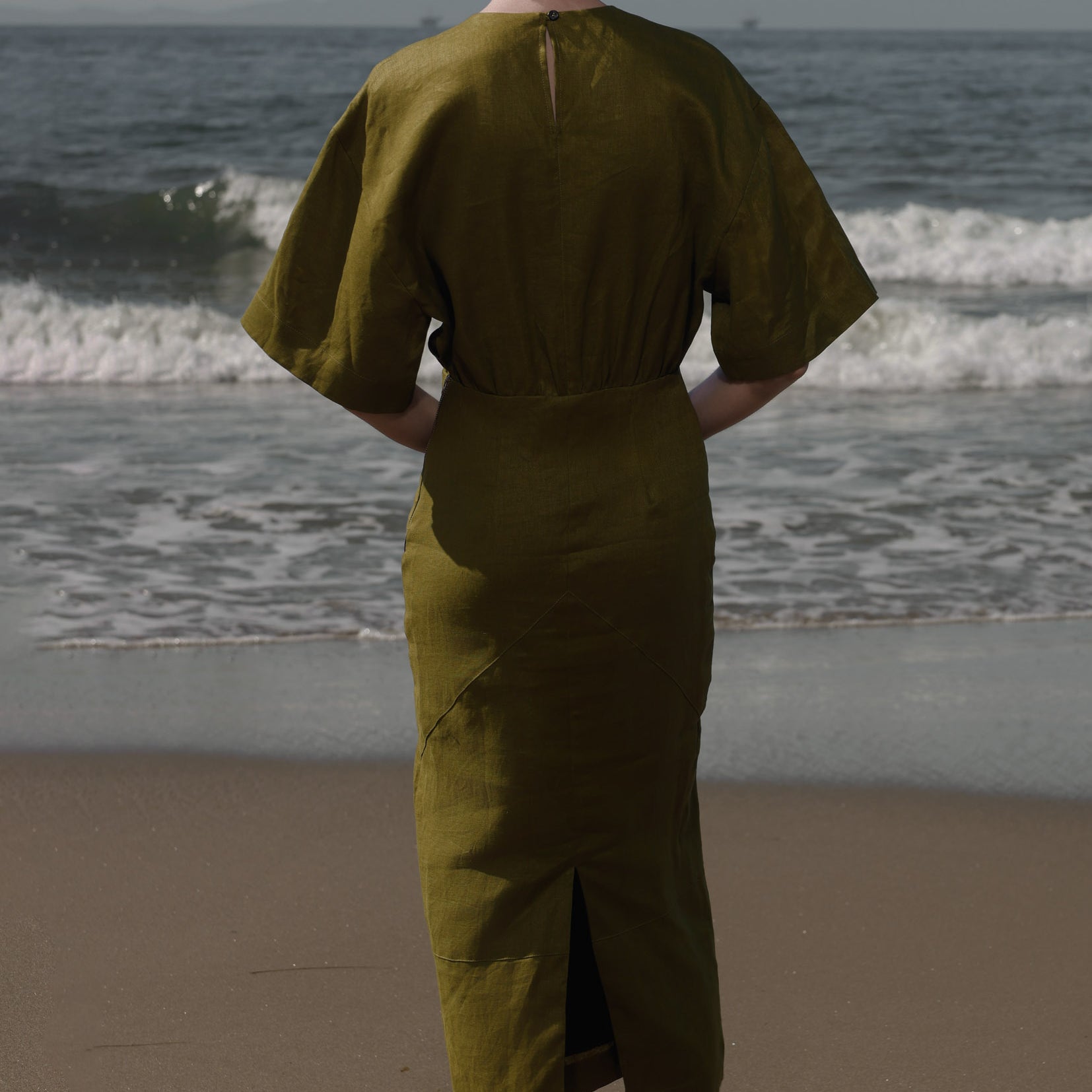 Fauna Dress - Black Linen - Heidi Merrick