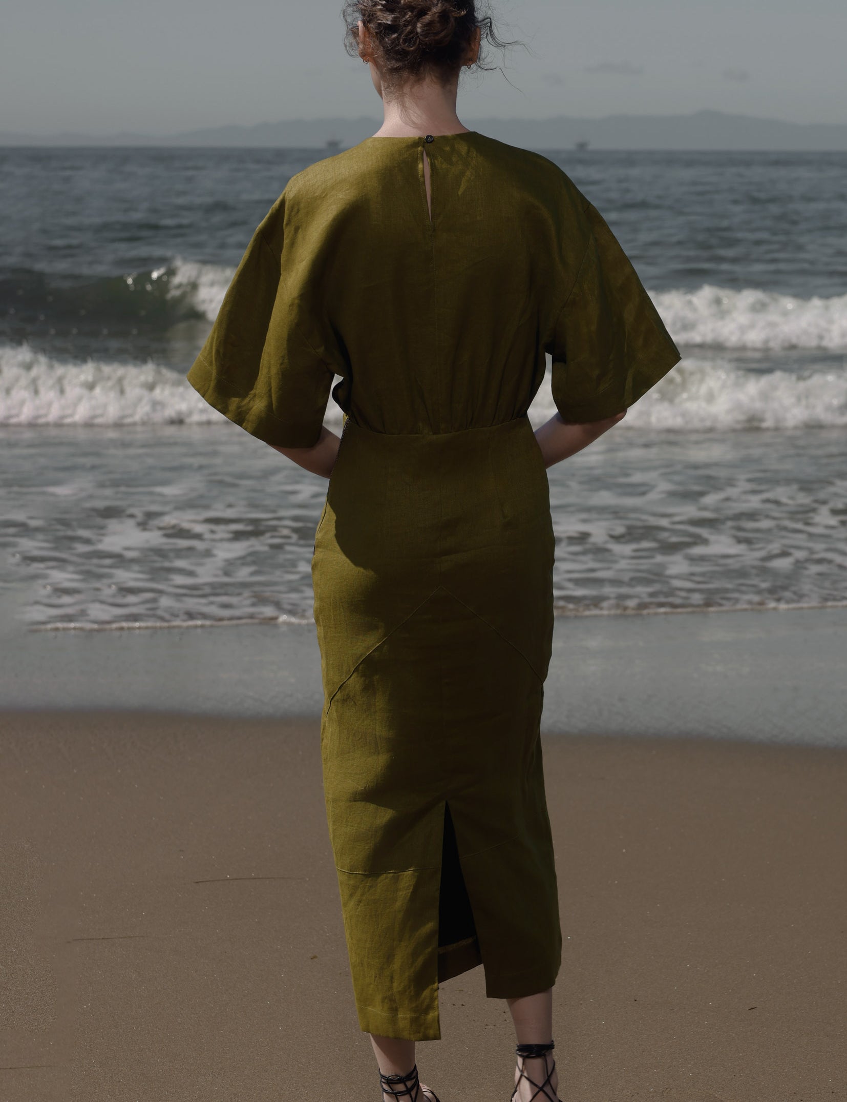 Fauna Dress - Black Linen - Heidi Merrick