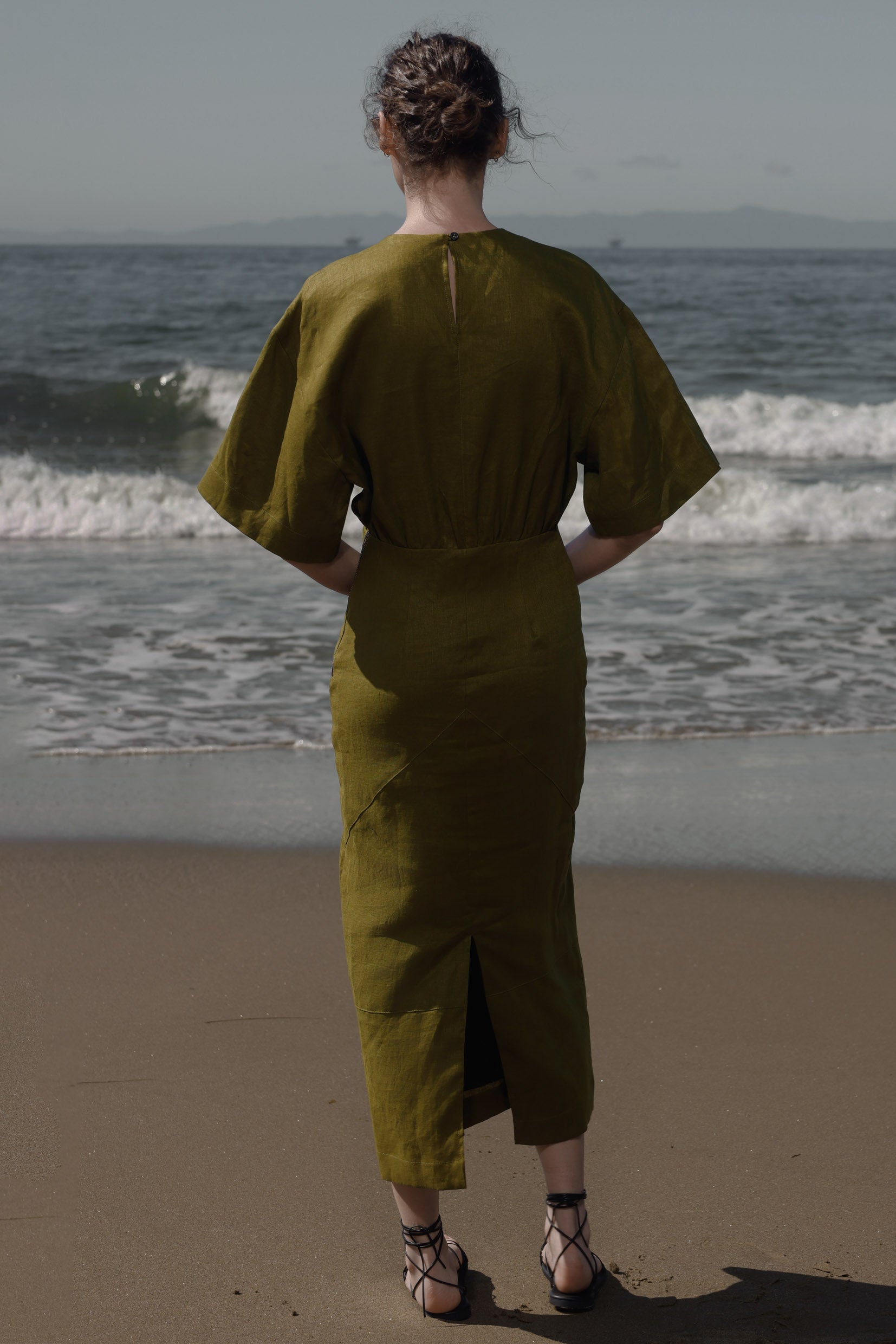 Fauna Dress - Black Linen - Heidi Merrick