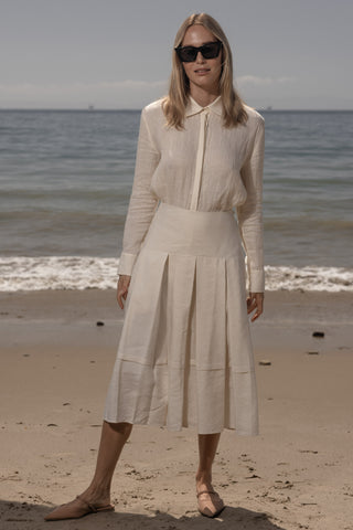 Contessa Skirt - Ivory Silk & Hemp