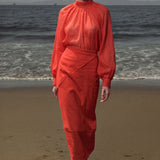 Geometry Skirt - Vermilion Linen