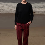 Serge Pant - Burgundy Moroccan Stripe - Heidi Merrick