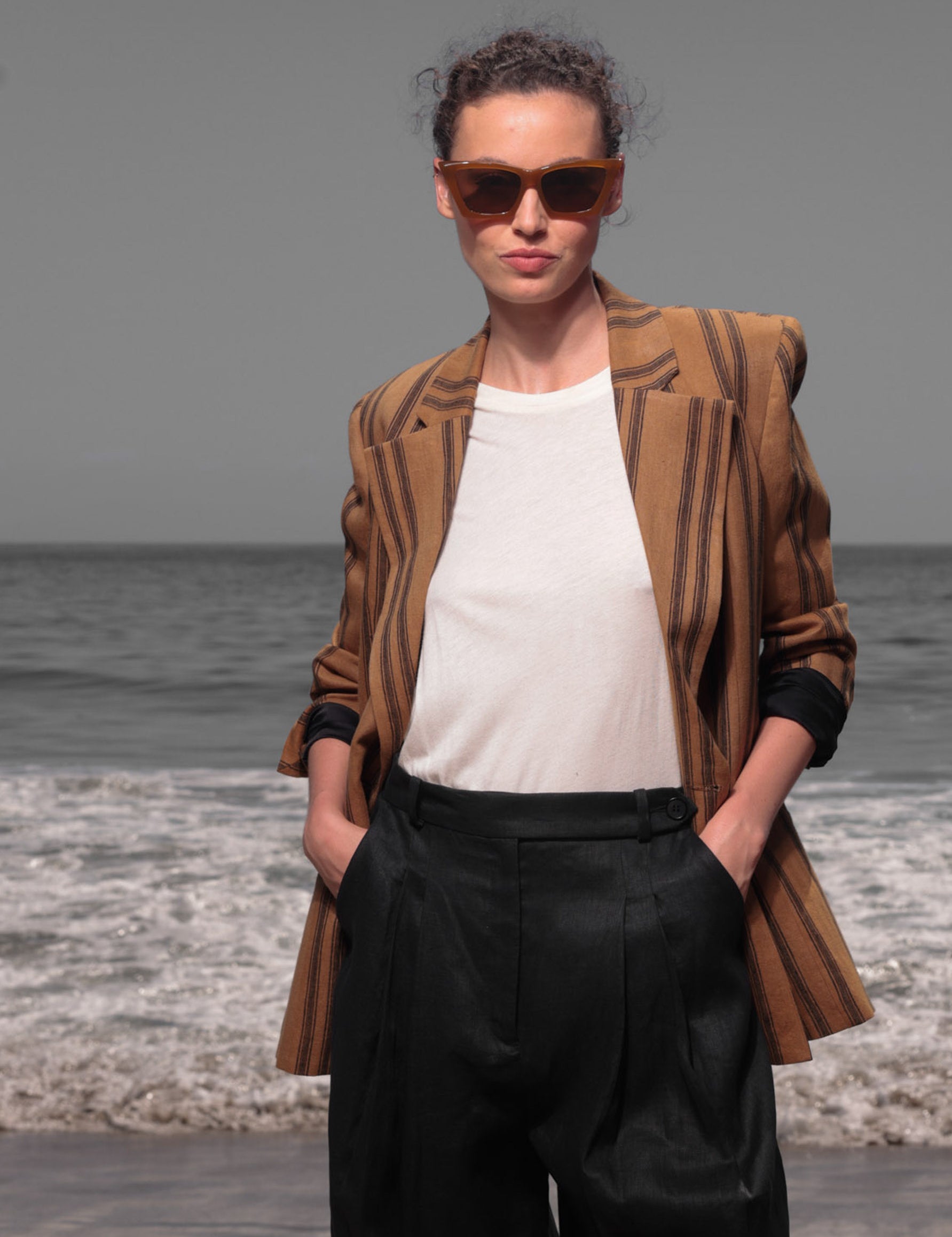 Mars Blazer - Golden Moroccan Stripe - Heidi Merrick