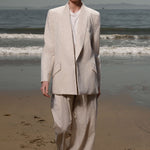 Zelda Blazer - Cream Ticking Stripe - Heidi Merrick
