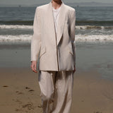 Zelda Blazer - Cream Ticking Stripe - Heidi Merrick