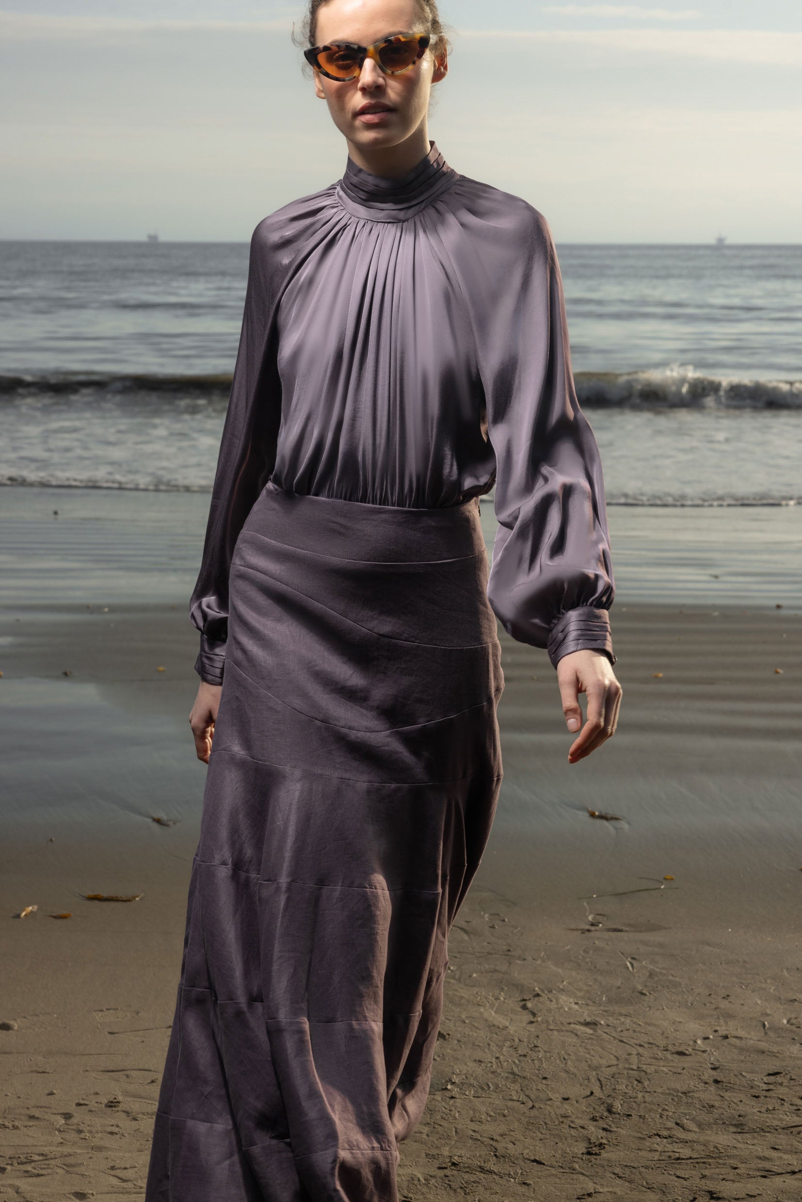 Gale Skirt - Lavender Linen - Heidi Merrick