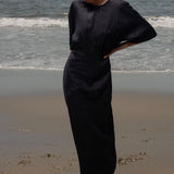 Fauna Dress - Black Linen - Heidi Merrick