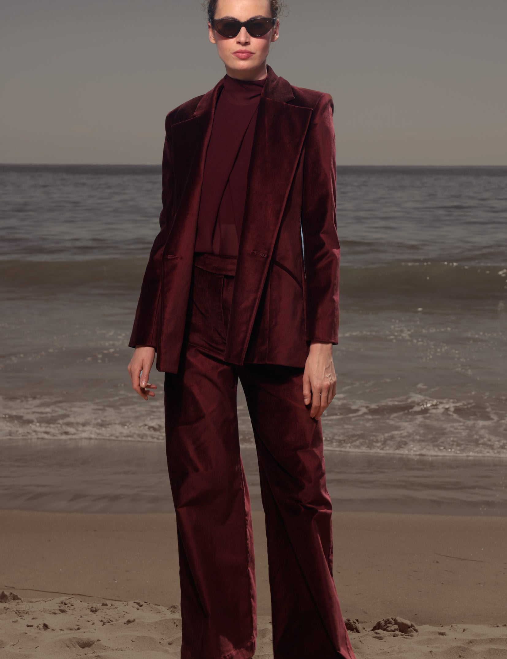 Alix Pant - Burgundy Velvet - Heidi Merrick