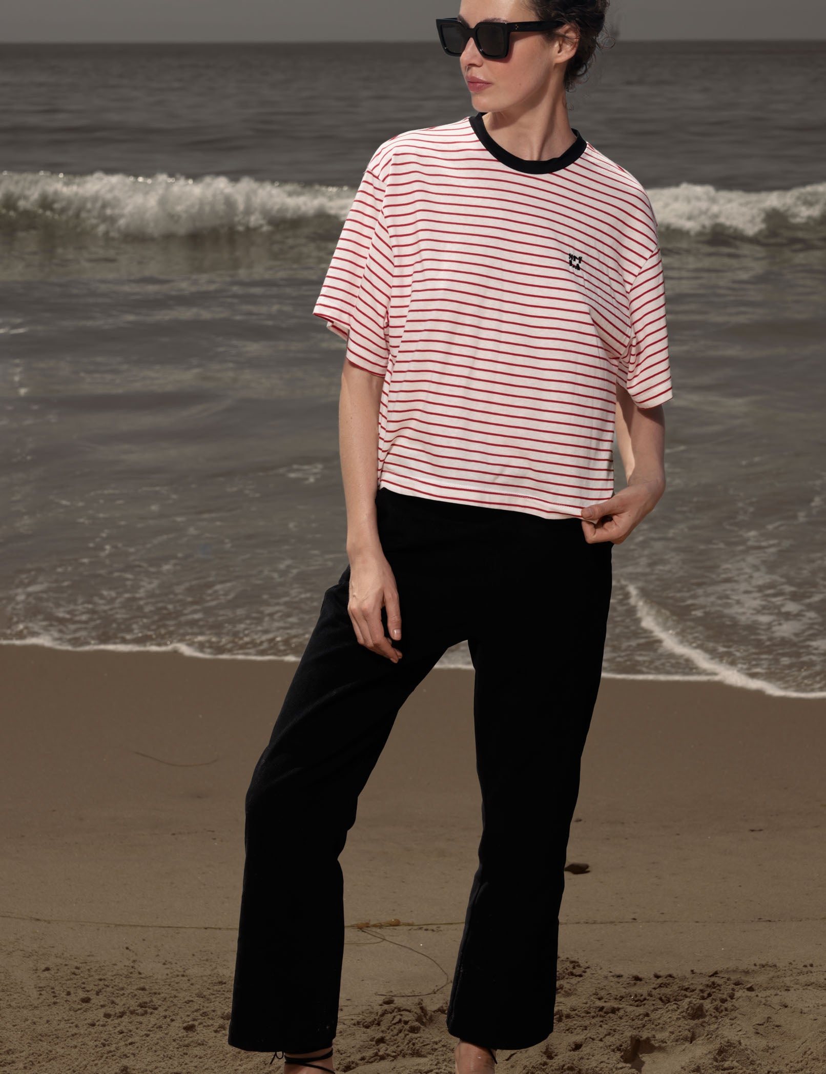 SRF LA Sailor Tee - White & Red Stripes