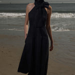 Ginger Dress - Noir Silk & Hemp - Heidi Merrick