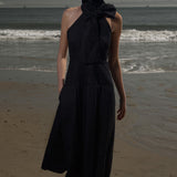 Ginger Dress - Noir Silk & Hemp - Heidi Merrick