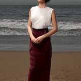 Geometry Skirt - Burgundy Moroccan Stripe
