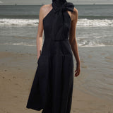 Ginger Dress - Noir Silk & Hemp - Heidi Merrick