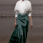 Gale Skirt - Stormy Blue Moire - Heidi Merrick