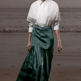 Gale Skirt - Stormy Blue Moire - Heidi Merrick