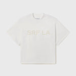 SRF LA Mustache Tee - Antique Cream on White - Heidi Merrick