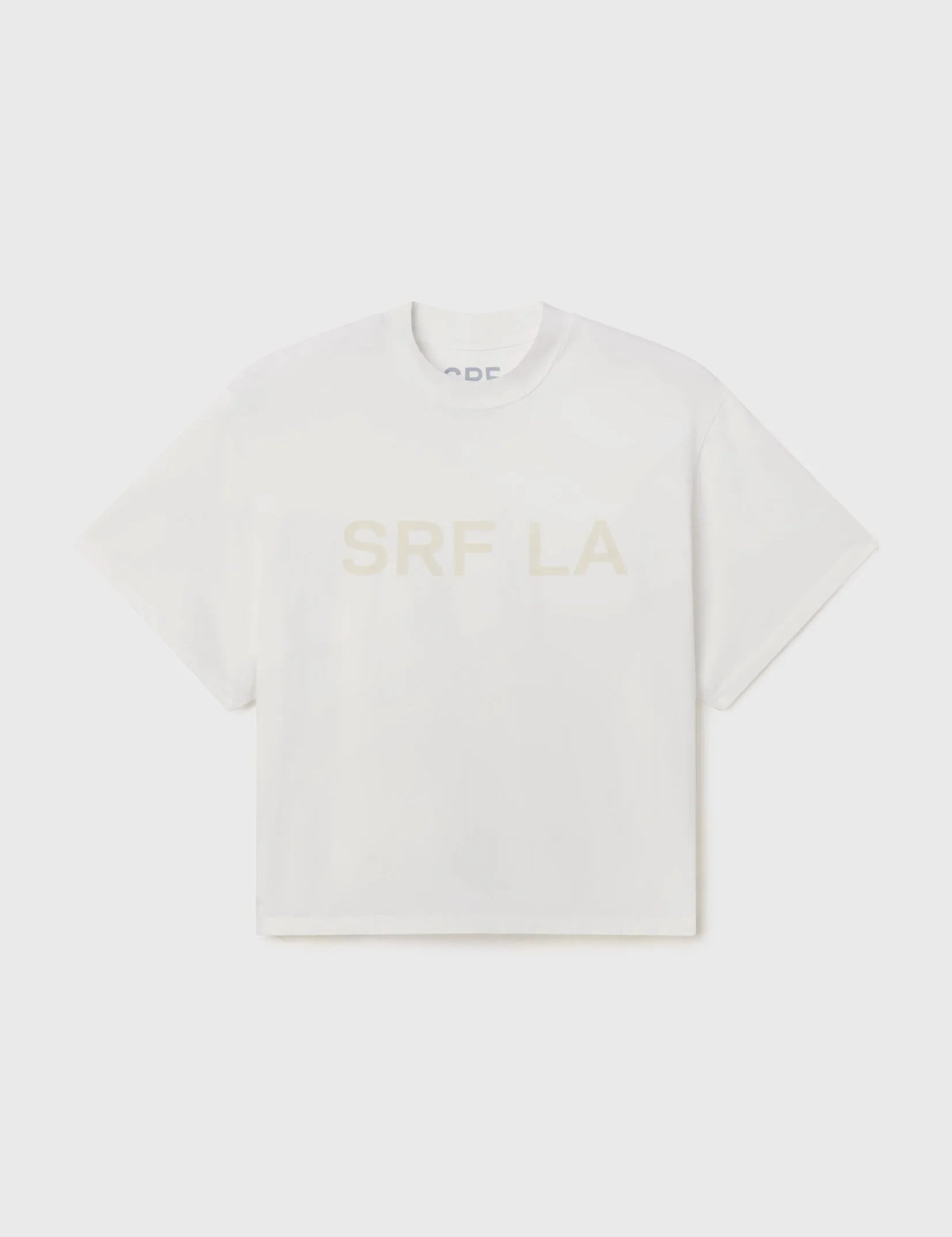 SRF LA Mustache Tee - Antique Cream on White - Heidi Merrick
