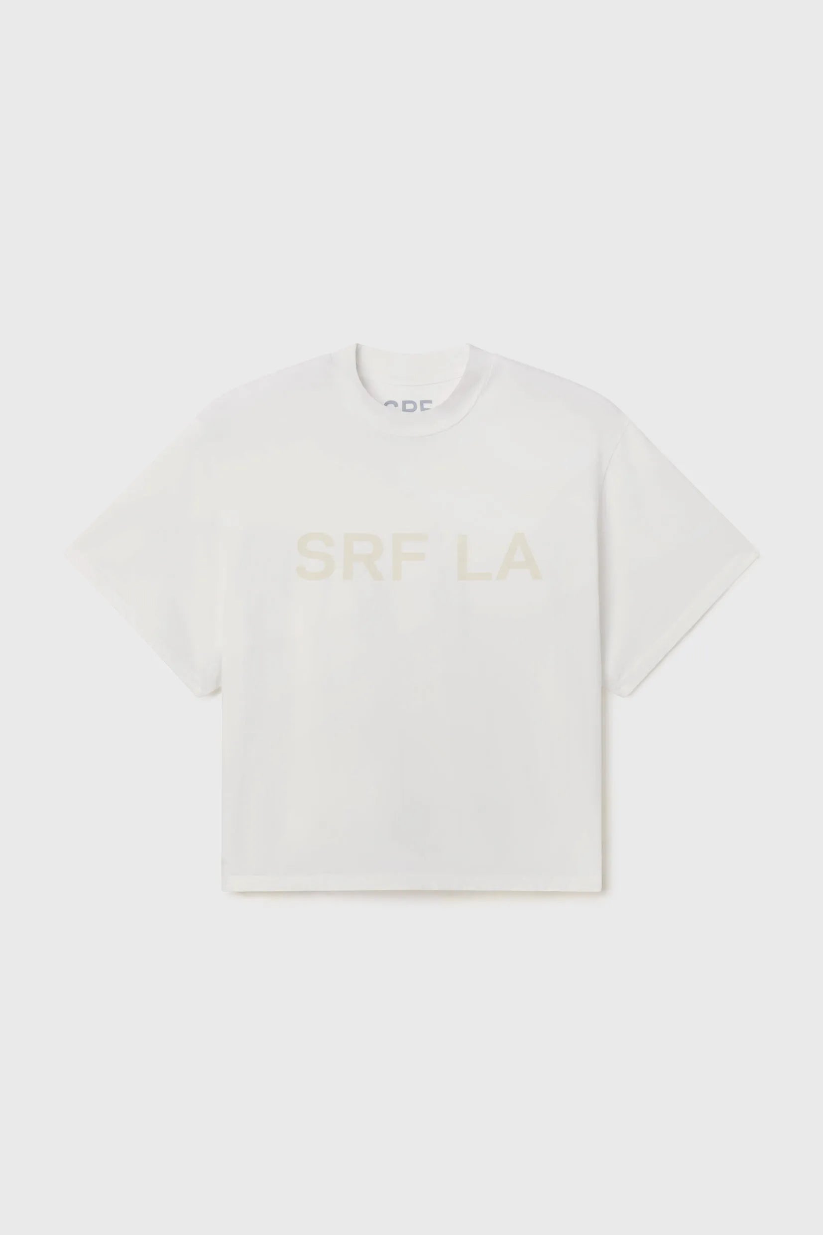 SRF LA Mustache Tee - Antique Cream on White - Heidi Merrick