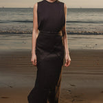 Geometry Skirt - Black Linen - Heidi Merrick