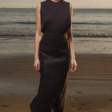 Geometry Skirt - Black Linen - Heidi Merrick