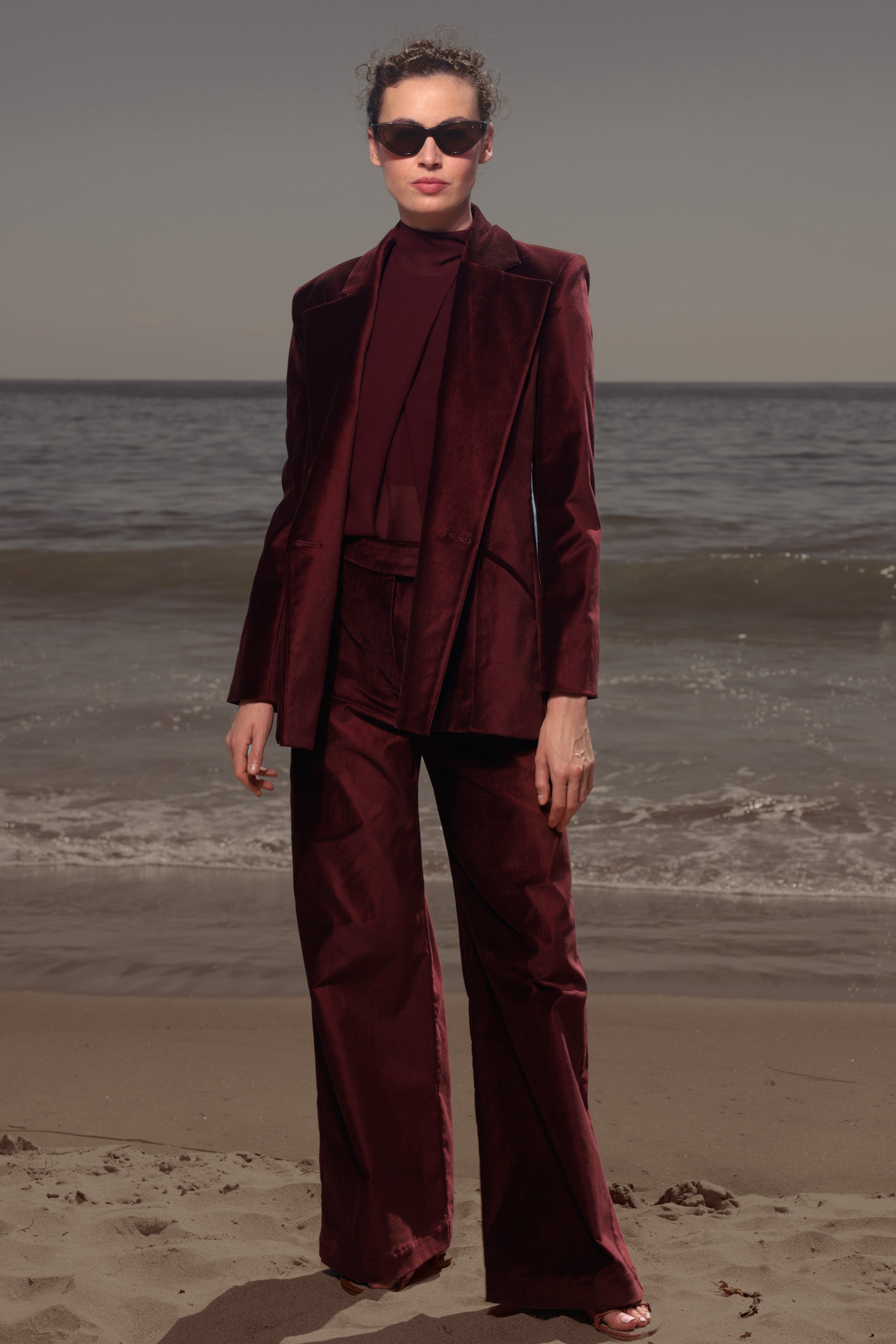 Mars Blazer - Burgundy Velvet - Heidi Merrick