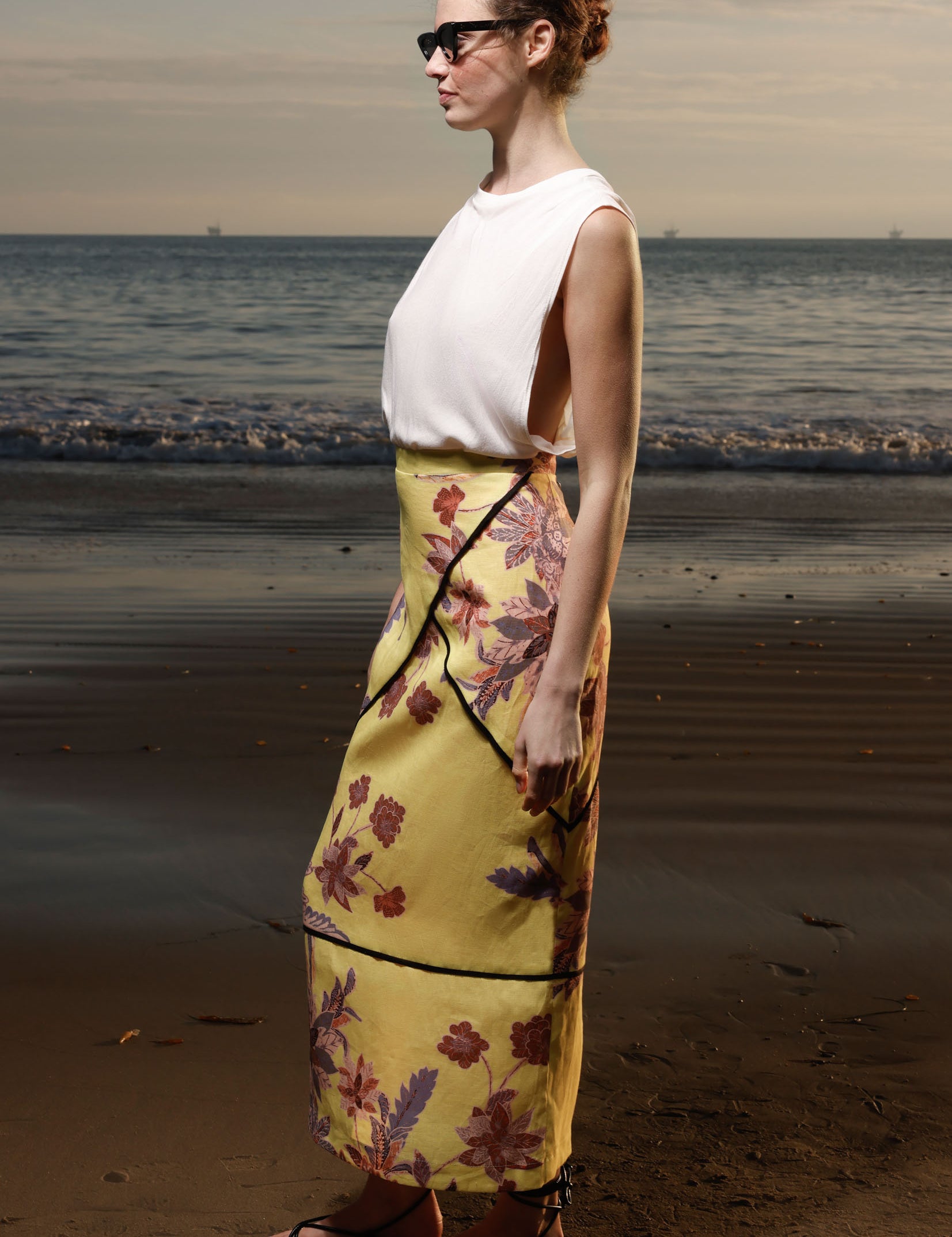 Geometry Skirt - Yellow Batik - Heidi Merrick